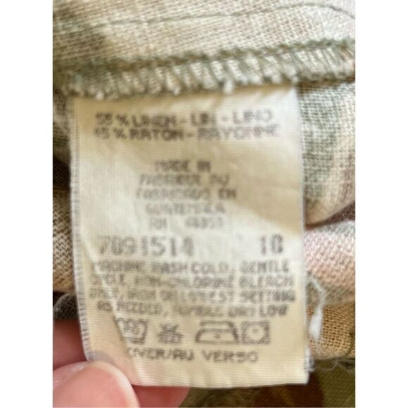 Women’s Linen Floral Button Down Set Hawaiian Tropical Skirt & Top - Picture 8 of 11